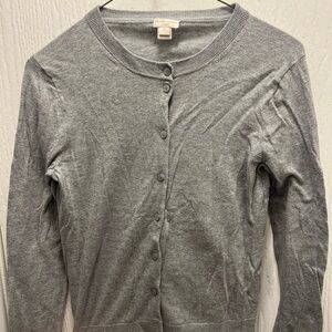 J. Crew Gray Button-Up Cardigan